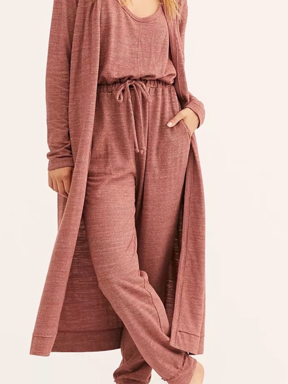 FP Movement by Free People Rosewood Knit Robe & Lounge Set